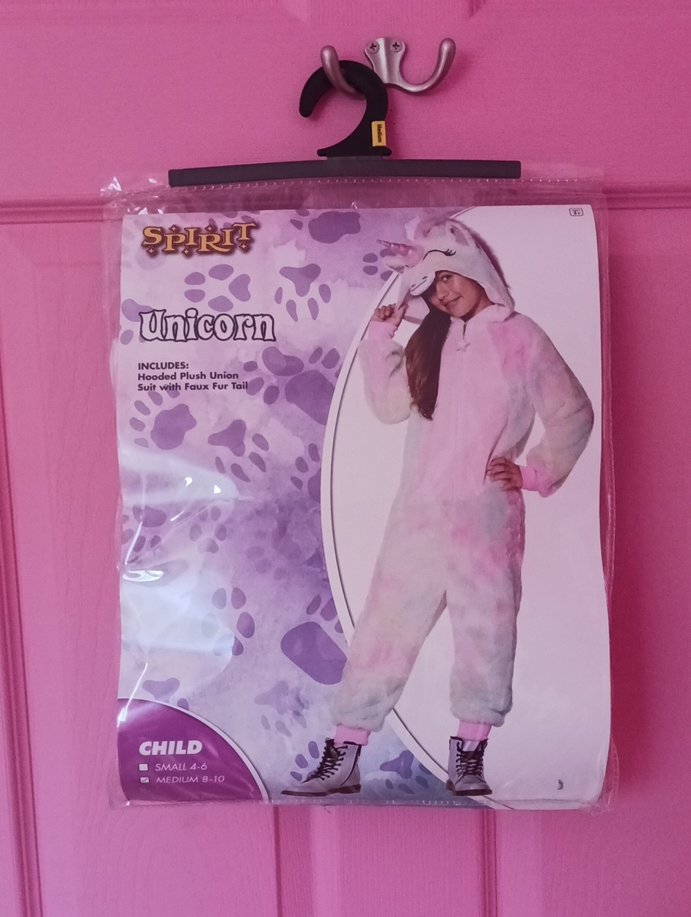 Spirit Pink Pastel Unicorn Hooded Plush Union Suit Costume